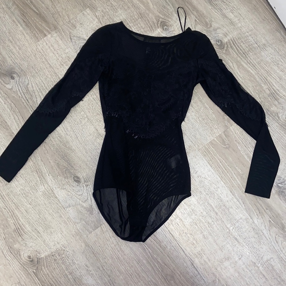 H&M black mesh bodysuit